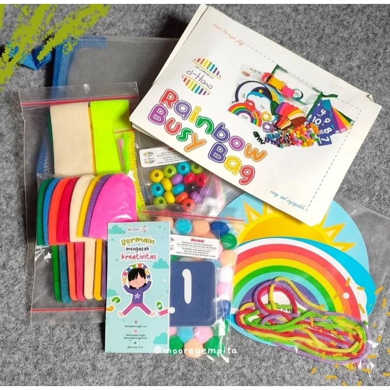 EL-HANA - RAINBOW BUSY BOOK - PERMAINAN MOTORIK ANAK