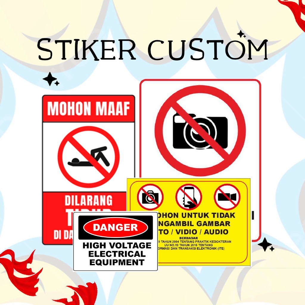 

Stiker Custom Label Dilarang Dinding