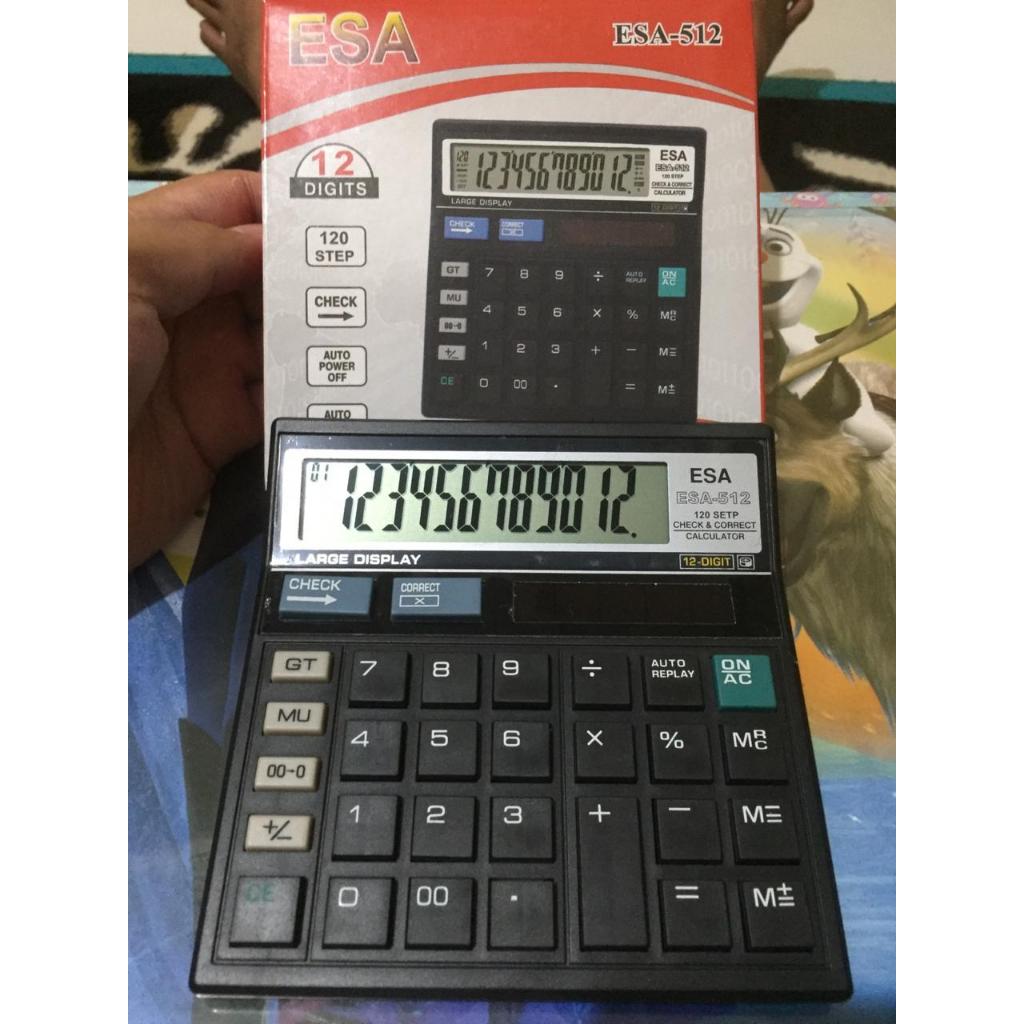 

Kalkulator ESA 512 - Kalkulator 12 Digit Auto Power Off Calculator Kalkulator Sekolah Kantor Toko Dagang