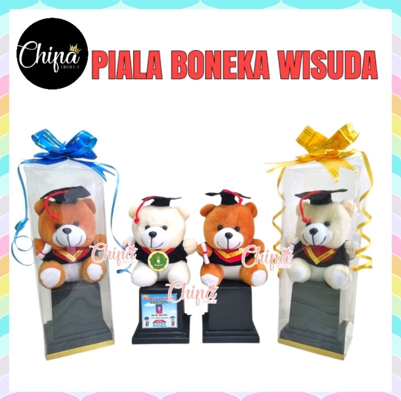 PIALA BONEKA WISUDA BEAR / HADIAH KENANG KENANGAN PERPISAHAN / TROPHY PENGHARHAAN ANAK TK PAUD SD