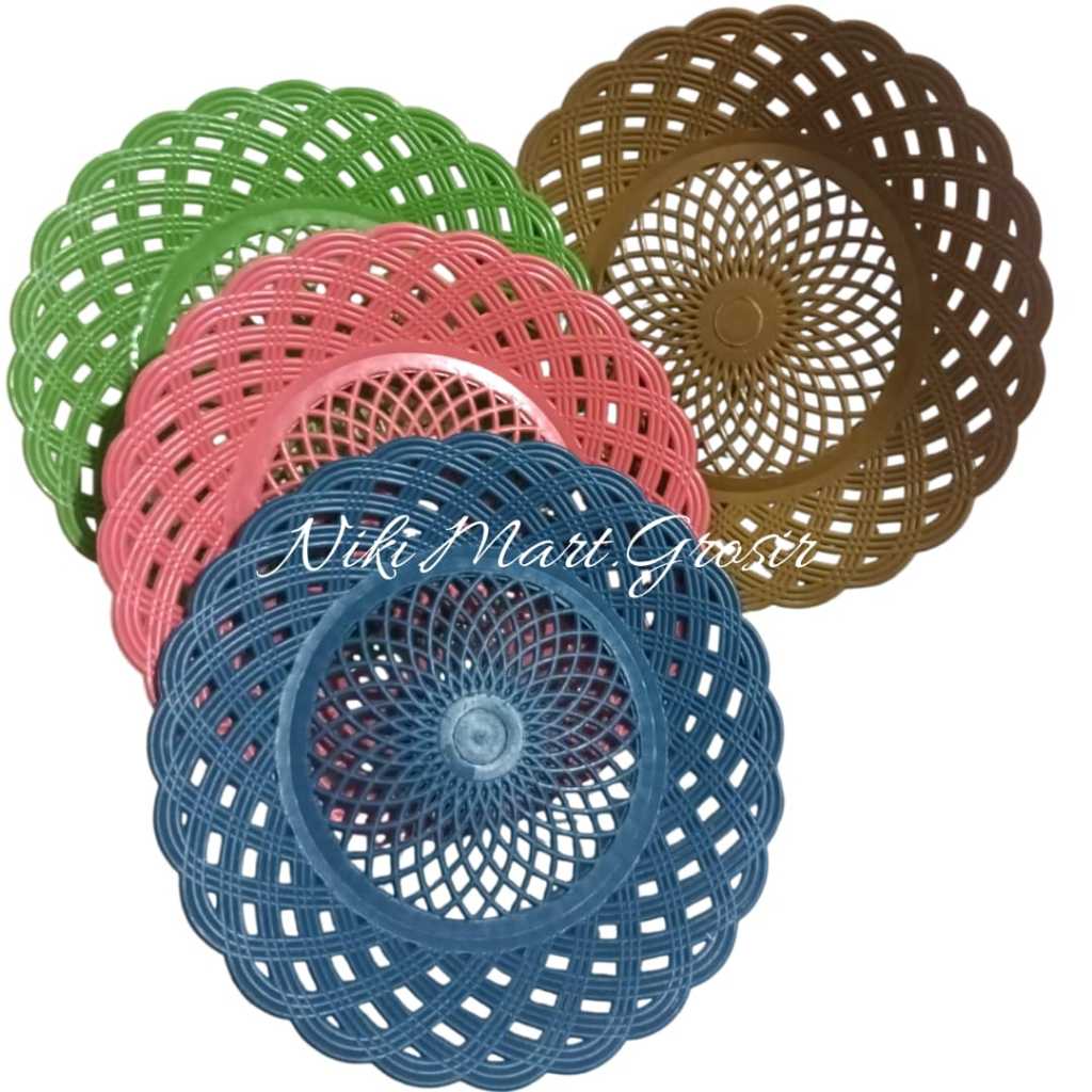 Piring Rotan Warna / Piring Rotan Plastik Warna / Piring Makan Rotan Plastik