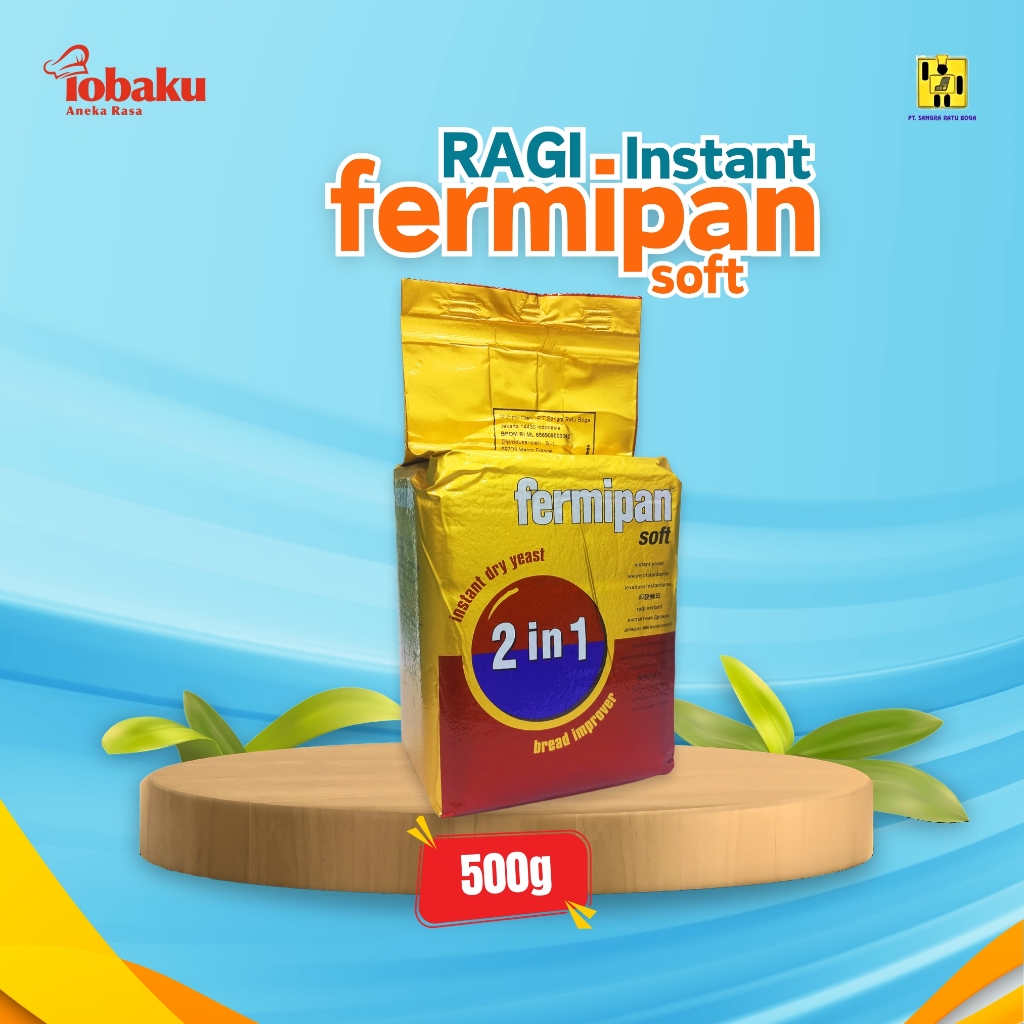 

Fermipan 2in1 Instant Dry Yeast Soft Bread Improver Ragi Kering 500g