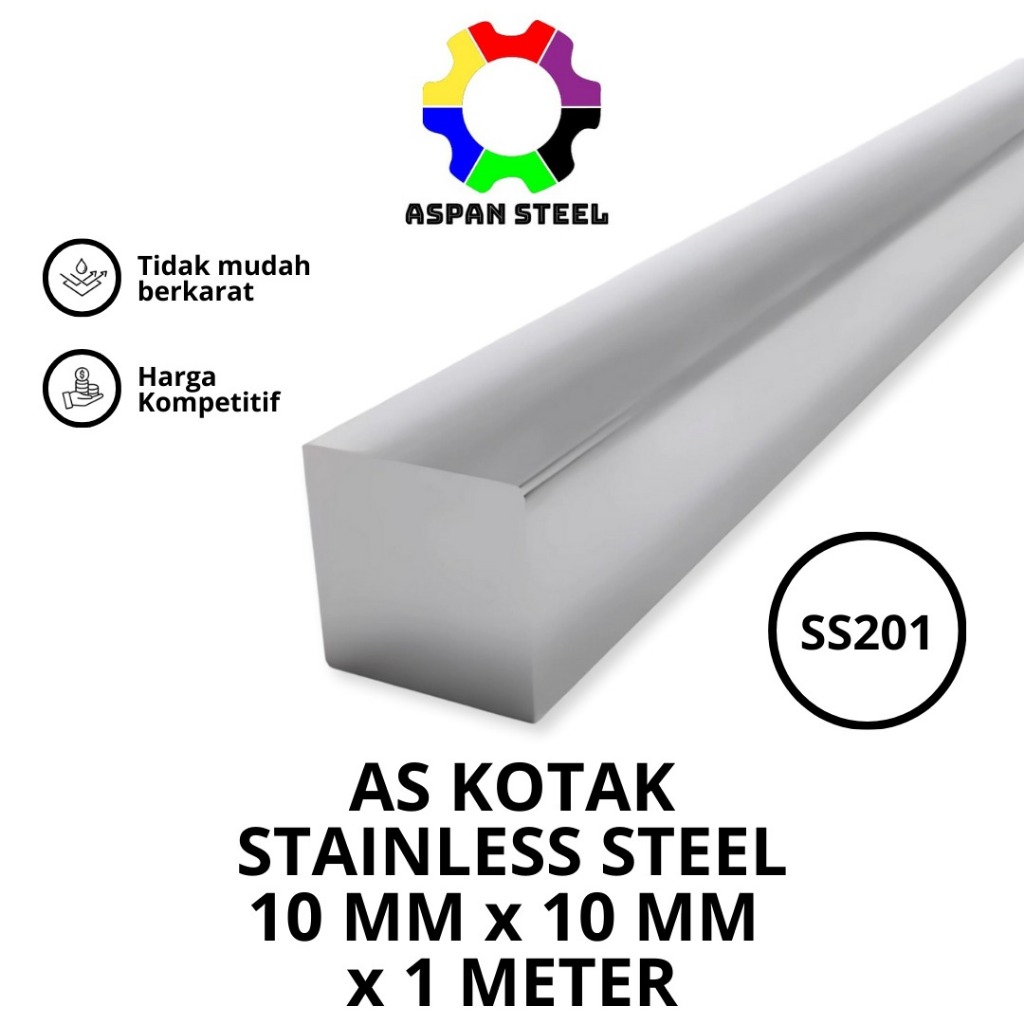 As kotak 10 mm x 10 mm stainless steel 201