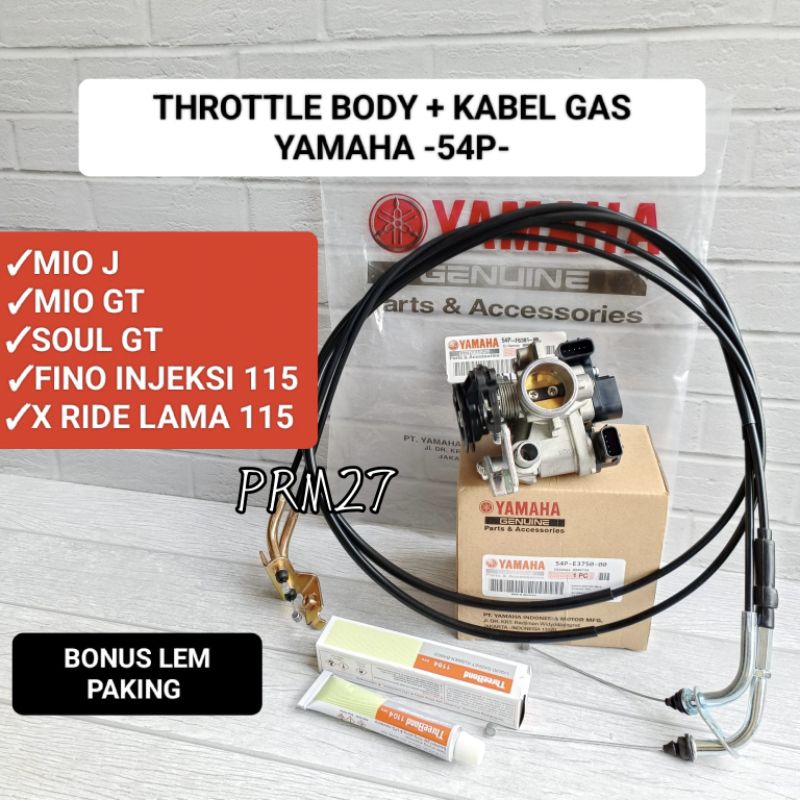 Throttle body + kabel gas (54P) Yamaha Mio j/Mio GT/soul GT 115/Fino injeksi 115