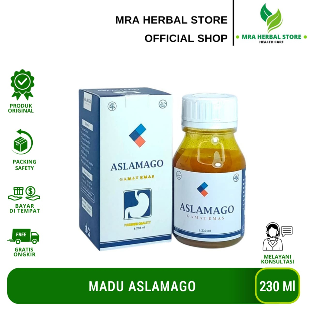 Madu Aslamago Gamat Emas 230 Ml | Membantu Menjaga Kesehatan Lambung & Pencernaan | Aslamago Origina