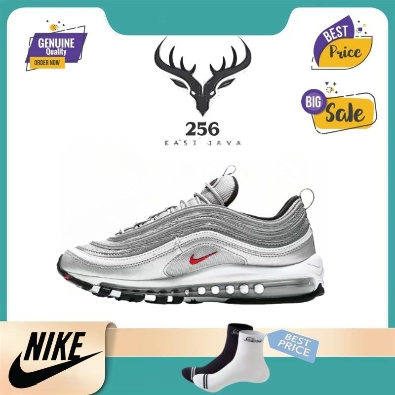 Sepatu lari low - cut Nike Air Max 97 yang cocok untuk segala gaya, terbuat dari kain dan sintetis k
