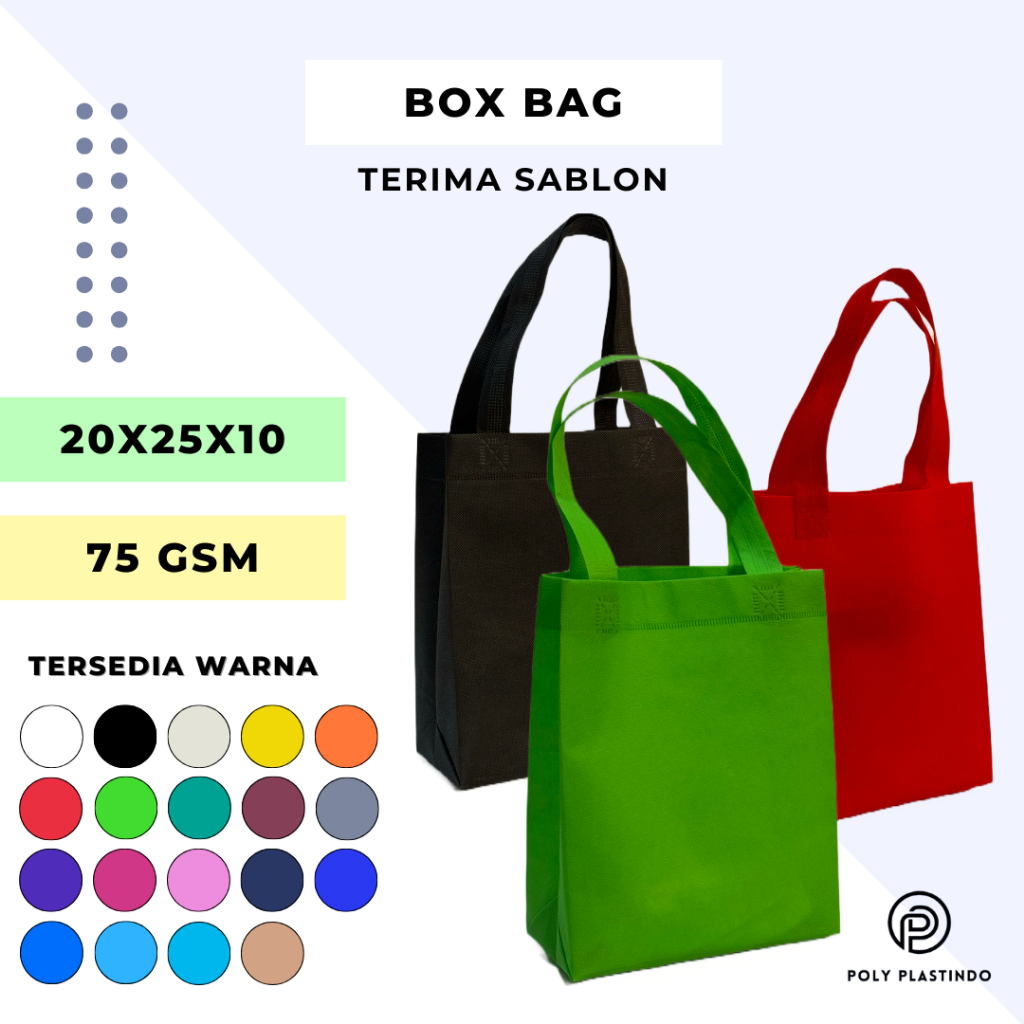 

Goodie Bag Tas Spunbond Tas Belanja (BOX BAG/ TAS BOX/ TAS KOTAK) 20x25x10
