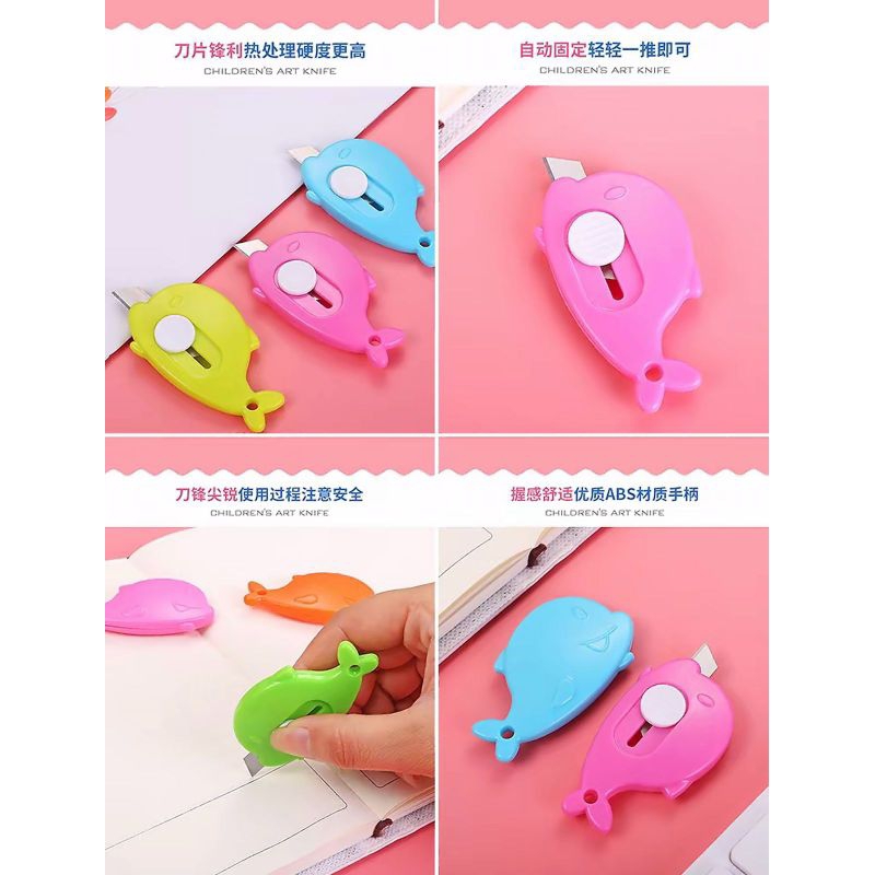 

Mini Cutter Dolphin / Cutter Mini Pisau Silet Pembuka Paket / Cutter Kecil / Pisau Unboxing Paket / Alat Pemotong Kertas