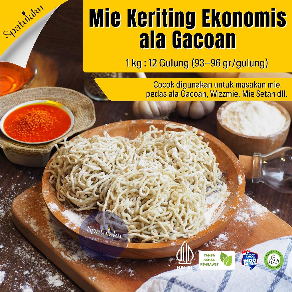 

Mie Ekonomis Keriting ala Gacoan - Mie Ayam Bakmie Mie Spatulaku Mie Basah