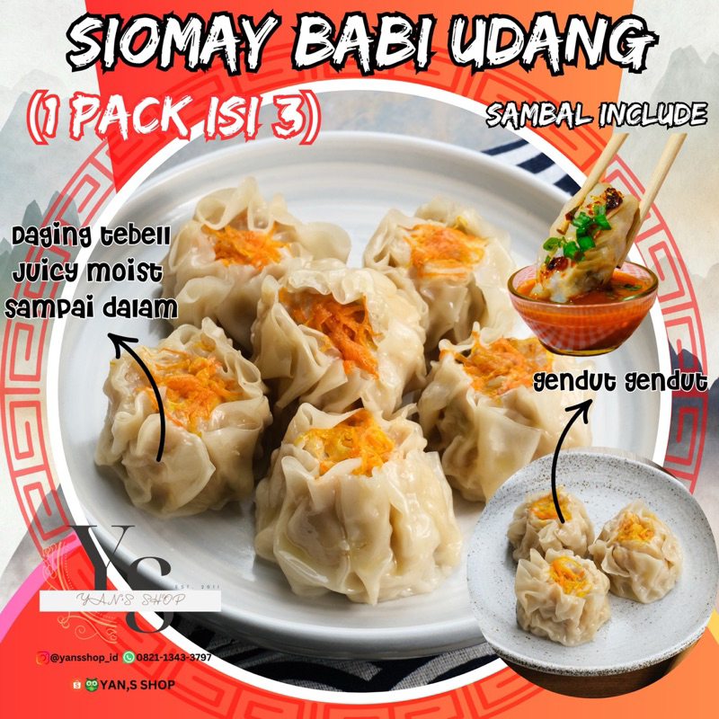 

SIOMAY BABI UDANG (ISI 3) / PORK SOMAI DIMSUM FRESH