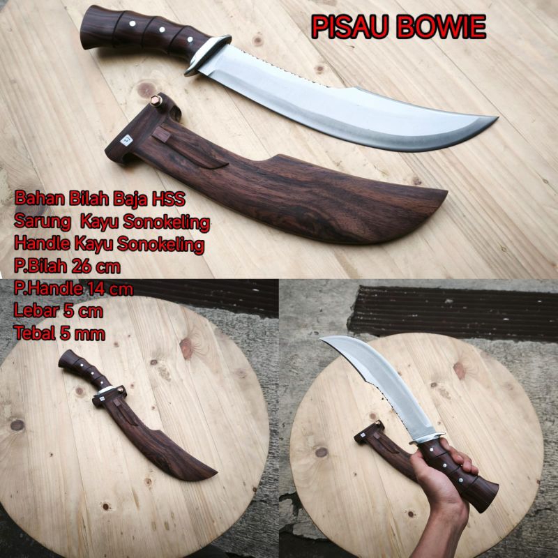 Terlaris Pisau Dapur Bowie Daging Propesional Super Tajam Multifungsi