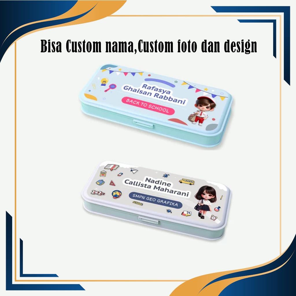 

kotak pensil custom foto nama dan design unik elegan cocok untuk sekolah dan hadiah/kado ulangtahun