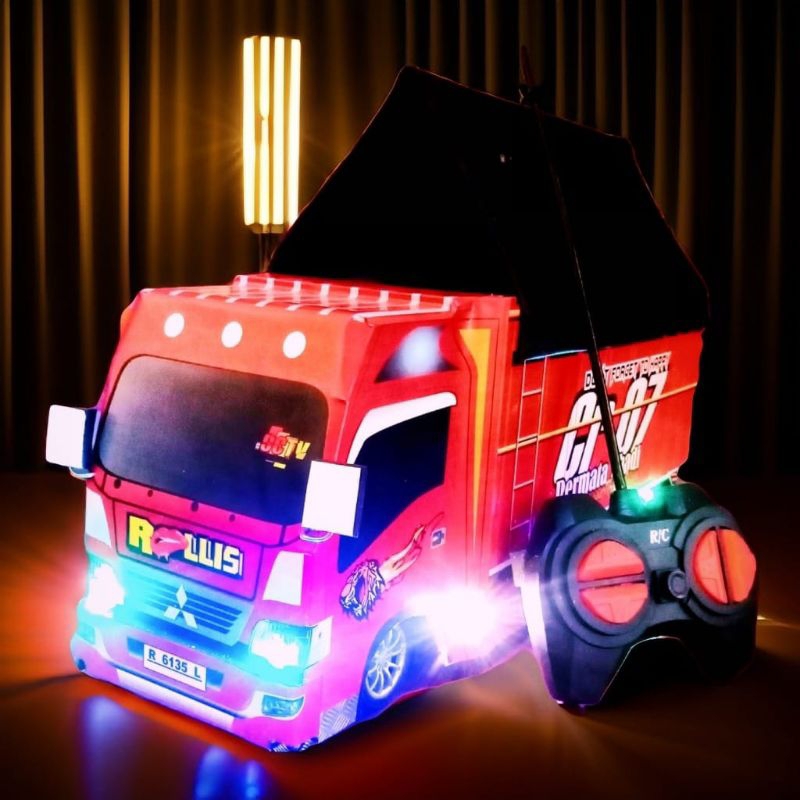 truk oleng remote control full lampu terpal