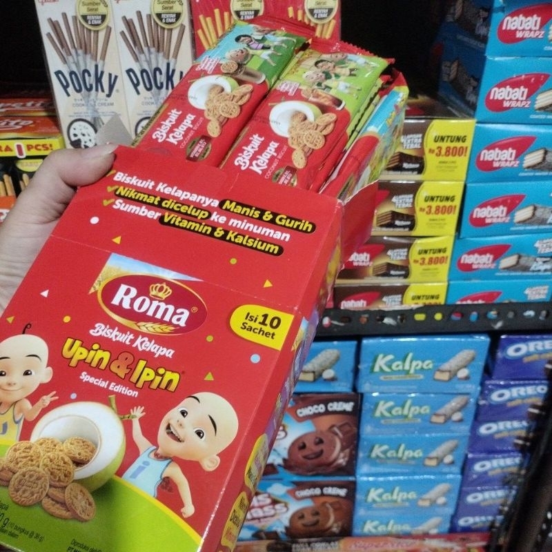 

ROMA BISKUIT KELAPA 1 BOX ISI 10 SACHET