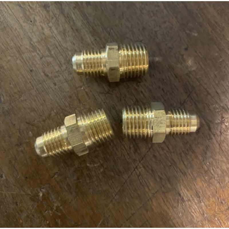 dobel nepel ac 1/4 sae x 3/8 npt kuningan