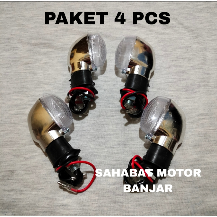 PROMO 4 PCS Lampu Sen/Sein Termurah Model Old Vixion CHROME/Lampu Sen Vixion Old/Lampu Sen