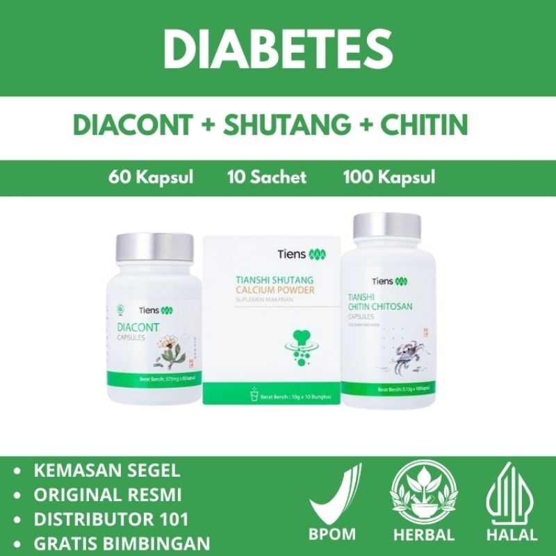 [Herbal China TCM] Paket DIABETES 2 Produk Full Segel Original Tiens Halal & Bpom