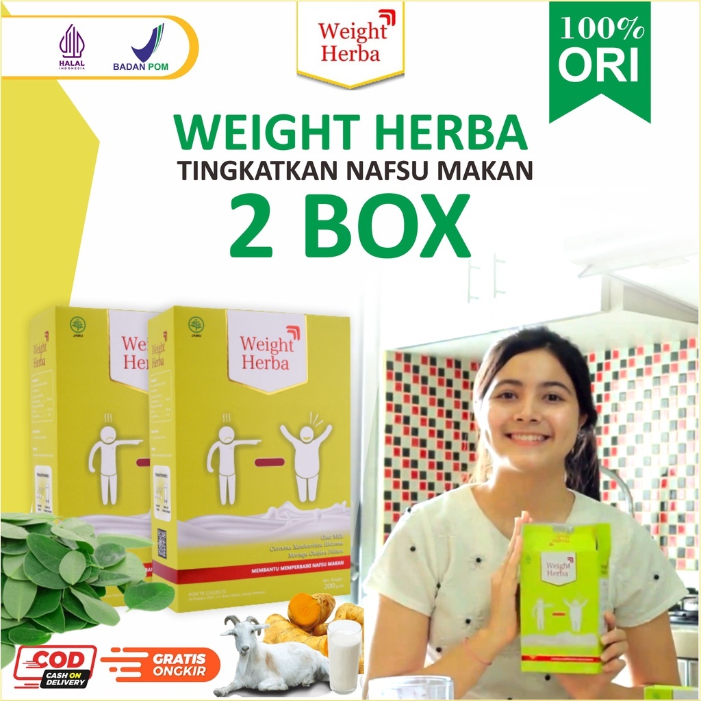 

Paket 2 Box Weight Herba - Susu Herbal Penambah Nafsu Makan & Penggemuk Berat Badan