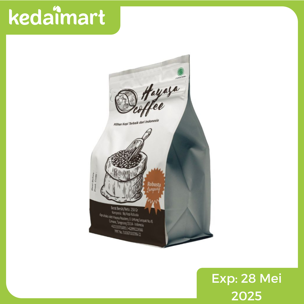 

Clearance Sale - Hayasa Kopi Robusta Lampung Biji 250 Gram