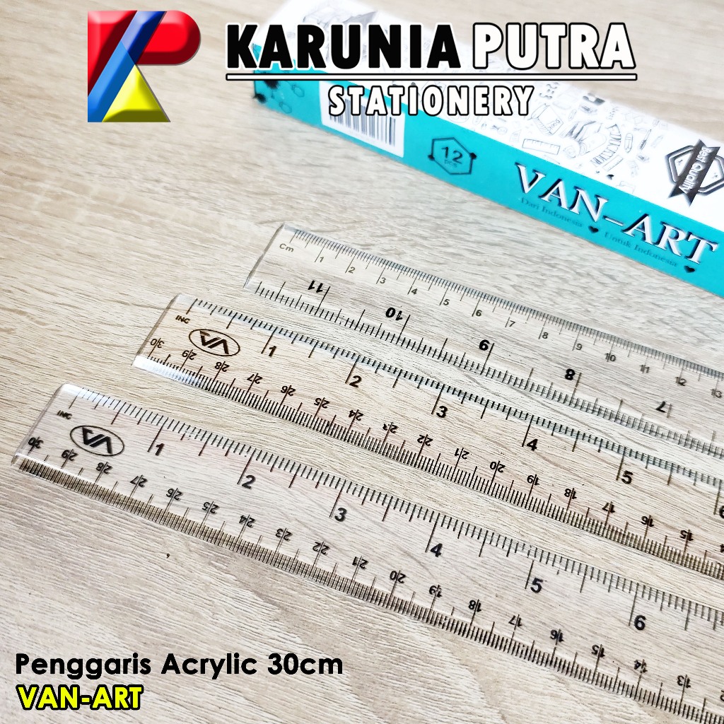 

Penggaris 30cm Acrylic Transparan Van Art 12pcs