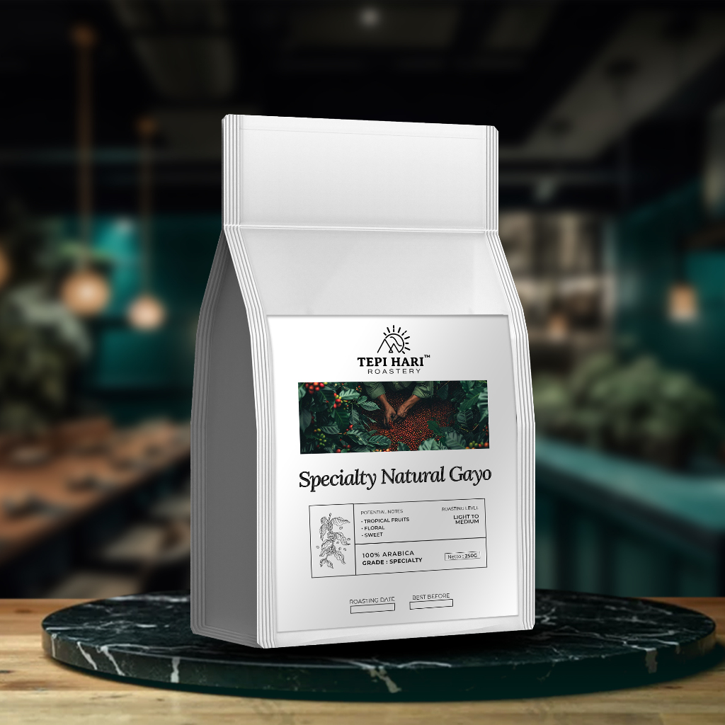 

Kopi Full Arabika Natural Process Gayo (Biji/Bubuk) Specialty Grade 250g