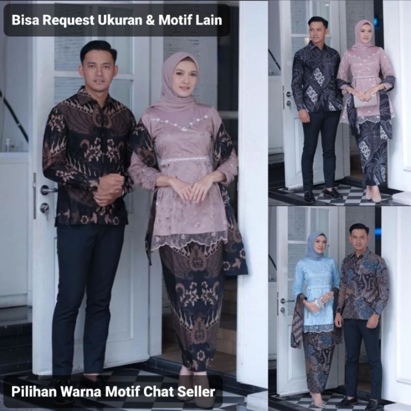 SET ARUNIKA ORI KEBAYA COUPLE KEMEJA PREMIUM / CUSTOM ANAK & SUPER JUMBO / BAJU SETELAN SERAGAM BATI