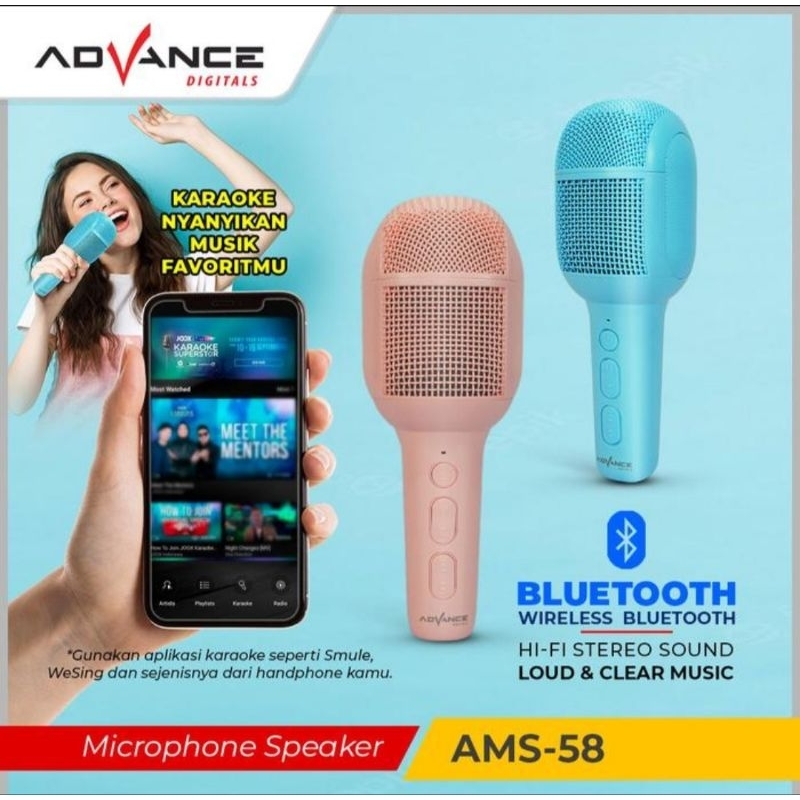 Microphone Speaker Advance AMS-58/Mic Bluetooth Speaker Advance AMS58 ORI