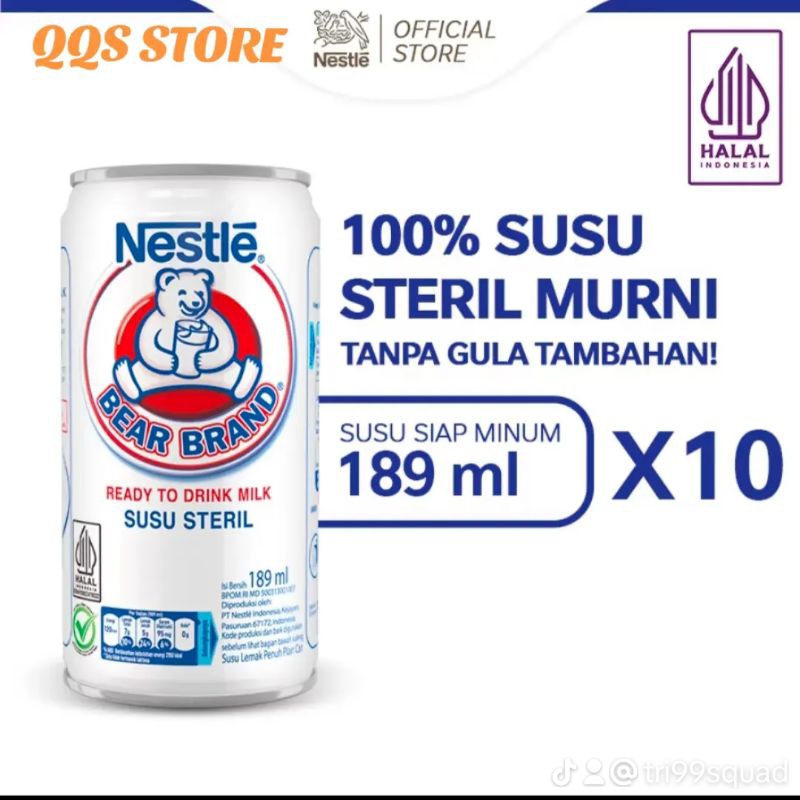 

BEAR BRAND Susu Beruang Susu Kaleng Susu Steril 189ml x10pcs