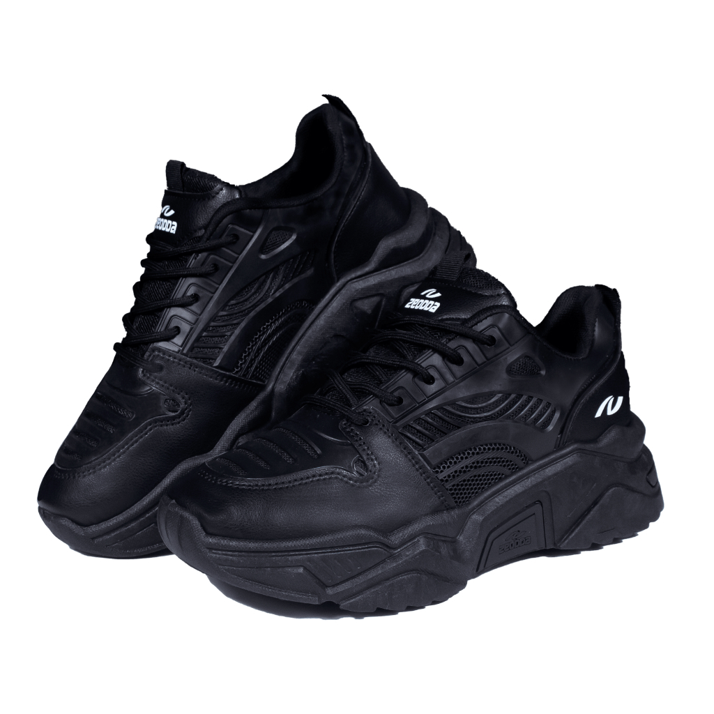 PROMO ZEODDA SEPATU SNEAKERS SEKOLAH HITAM SPESIAL BLACK SERIES