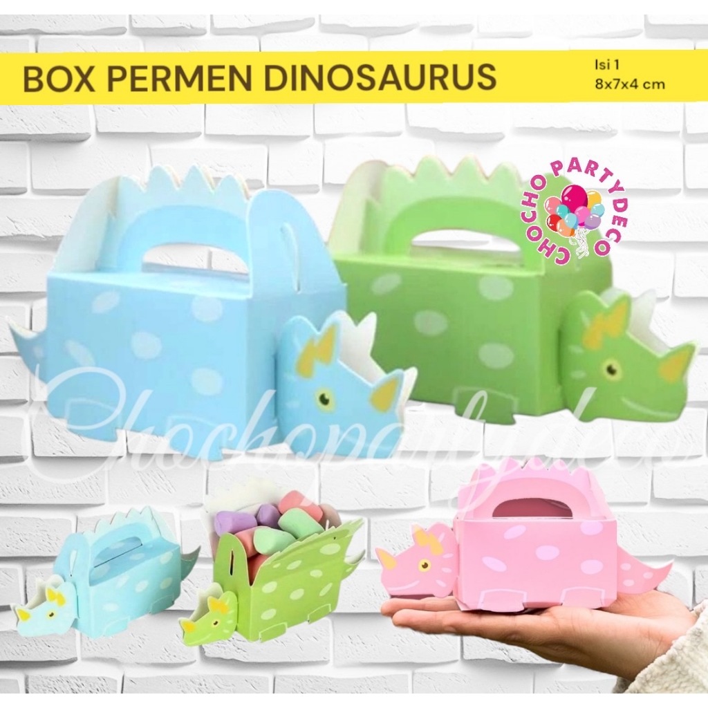 

Box Kue Permen Dinosaurus / Kotak Snack Kue Ulang Tahun Dino