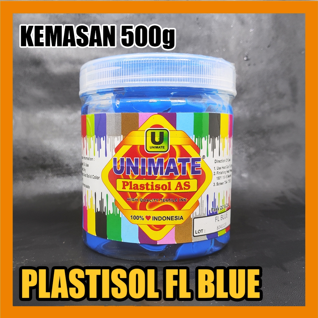 

Tinta Sablon Plastisol AS Unimate warna Flo Blue 500g