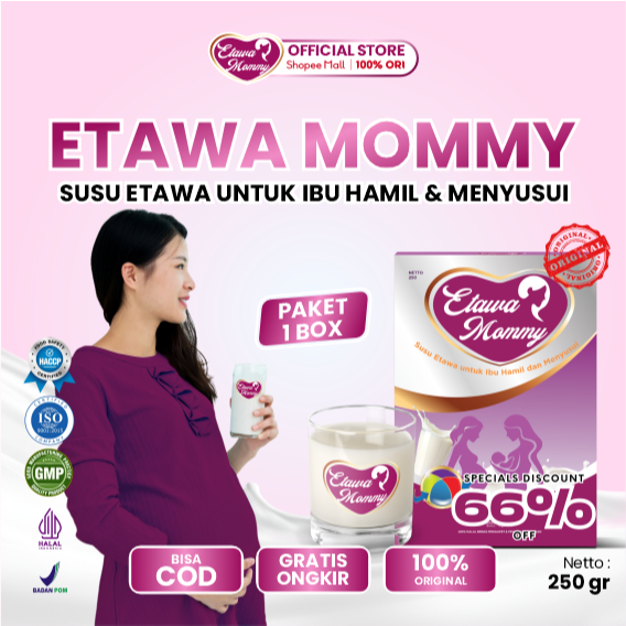 

Etawamommy Susu Ibu hamil untuk Janin sehat – kaya DHA & Asam folat paket 1 Box