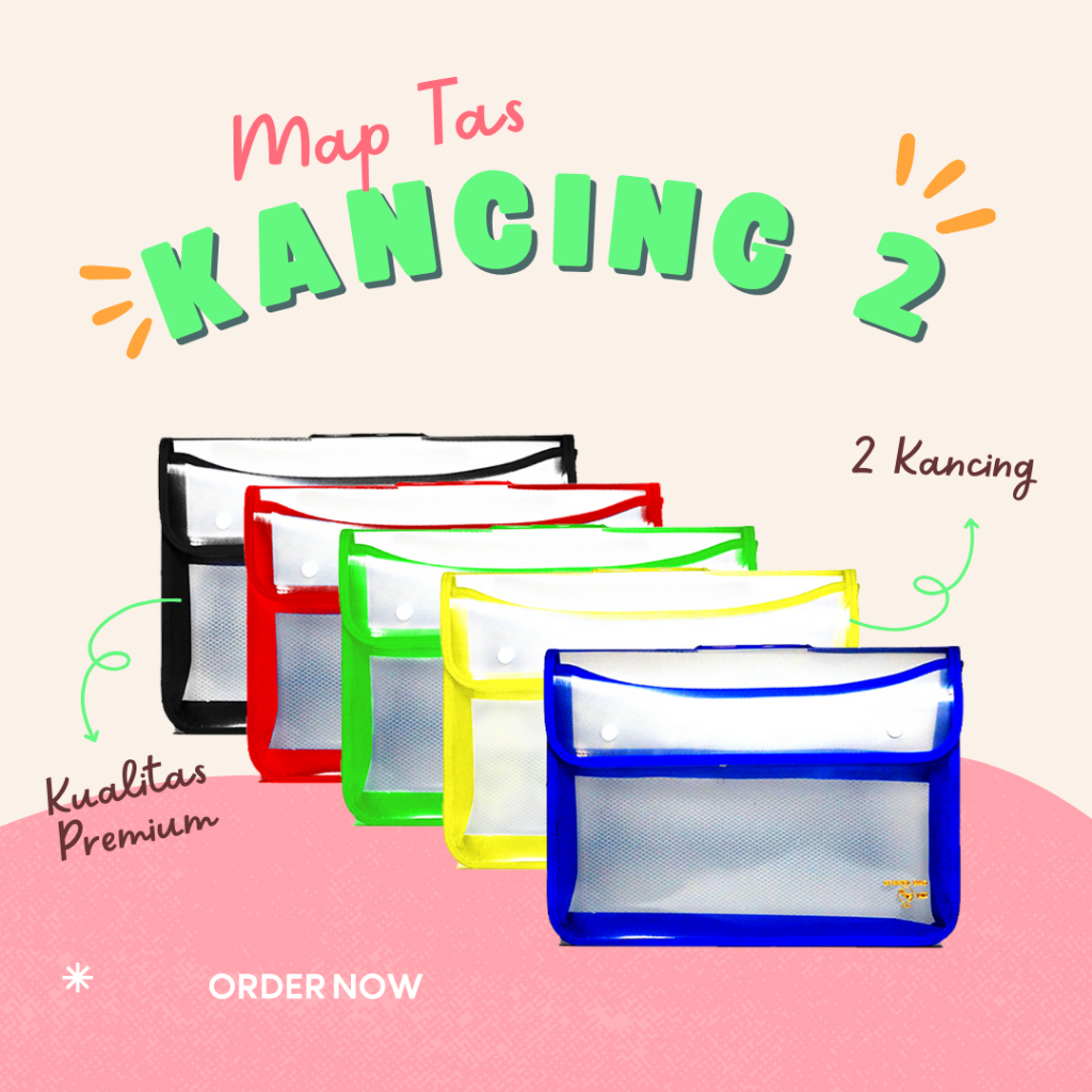 

Map Tas Kancing 2 / Document Bag / School Bag Folio / Map Jala / Zipper Bag