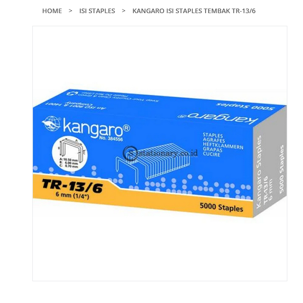 

ISI STAPLES TEMBAK 6mm 5000 STAPLES - KANGARO TR-13/6