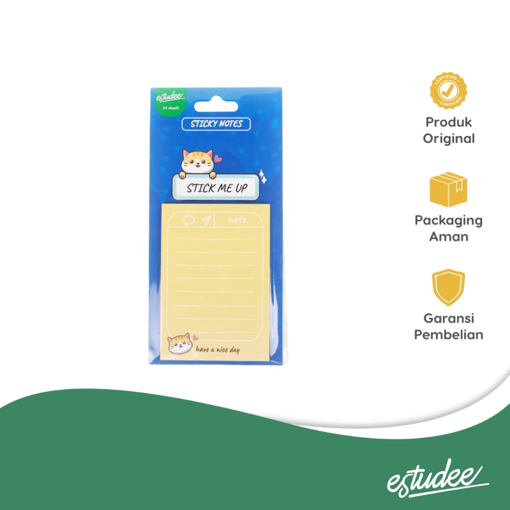 

ESTUDEE STICKY NOTE -HAVE A NICE DAY CAT- 70X100MM 20SHT