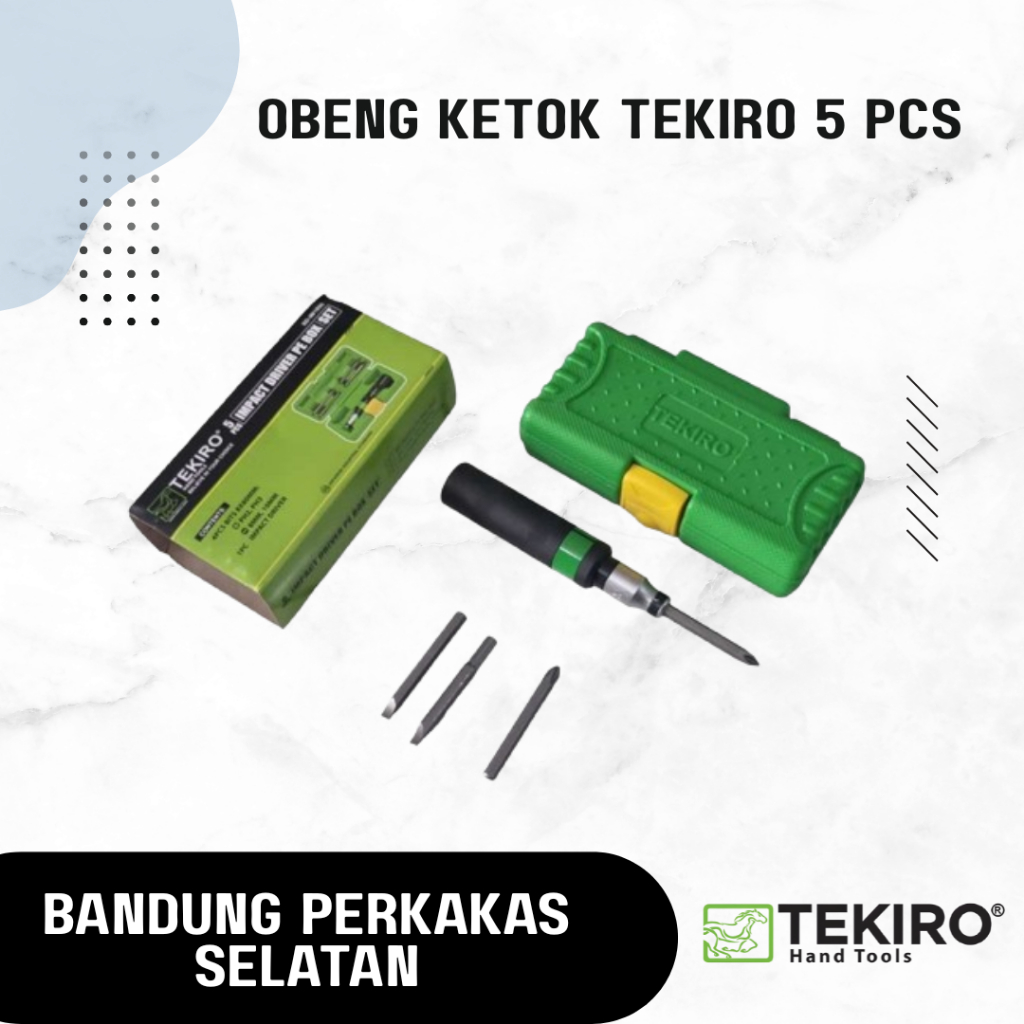 Obeng Ketok TEKIRO 5 pcs Obeng Gedor Impact Driver Obeng Set Japan