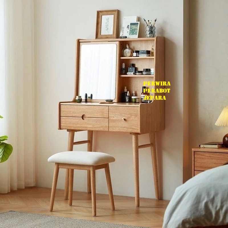Meja Rias Kayu Jati – Desain Minimalis Elegan Cocok untuk Kamar Tidur