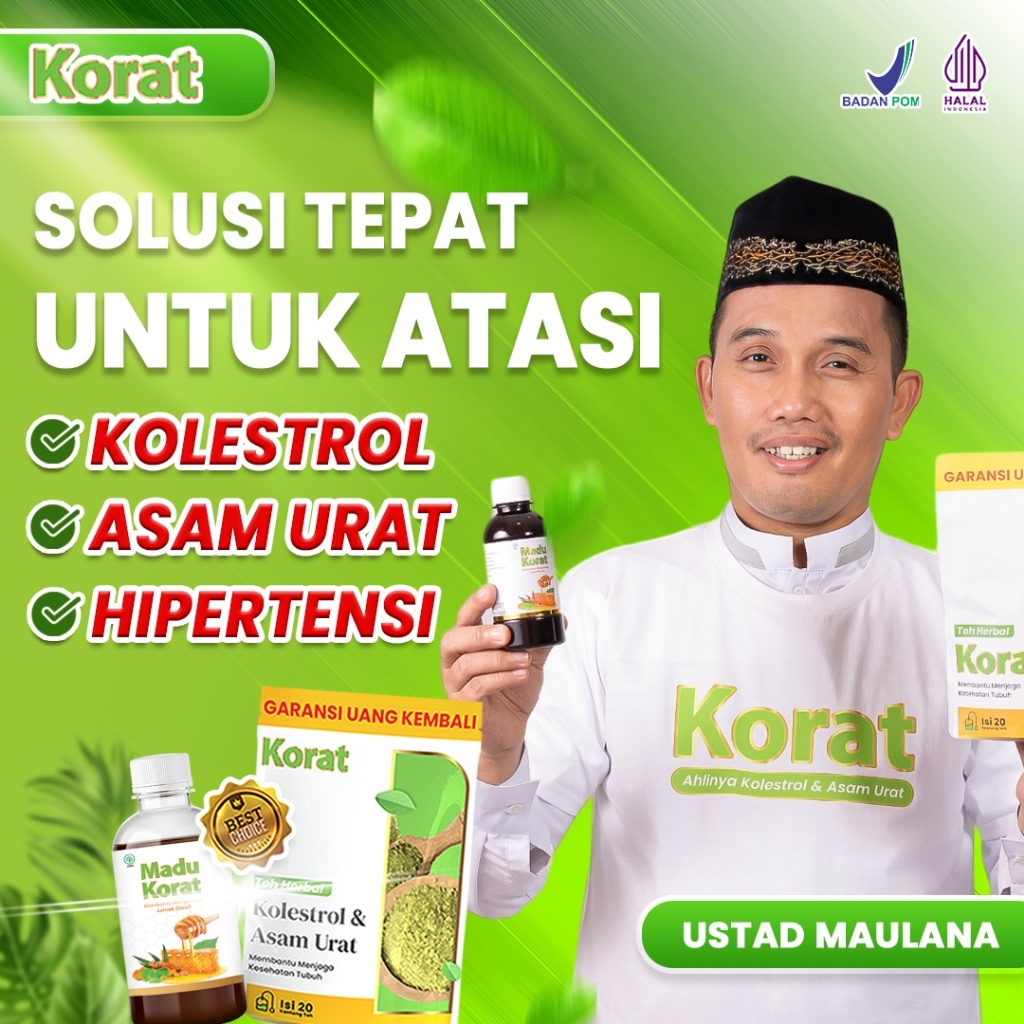 Madu Korat 1 Botol Madu + 1 Botol Kapsul Korat + 1 Bks Teh Korat | Menyembuhkan Kolesterol Secara Al