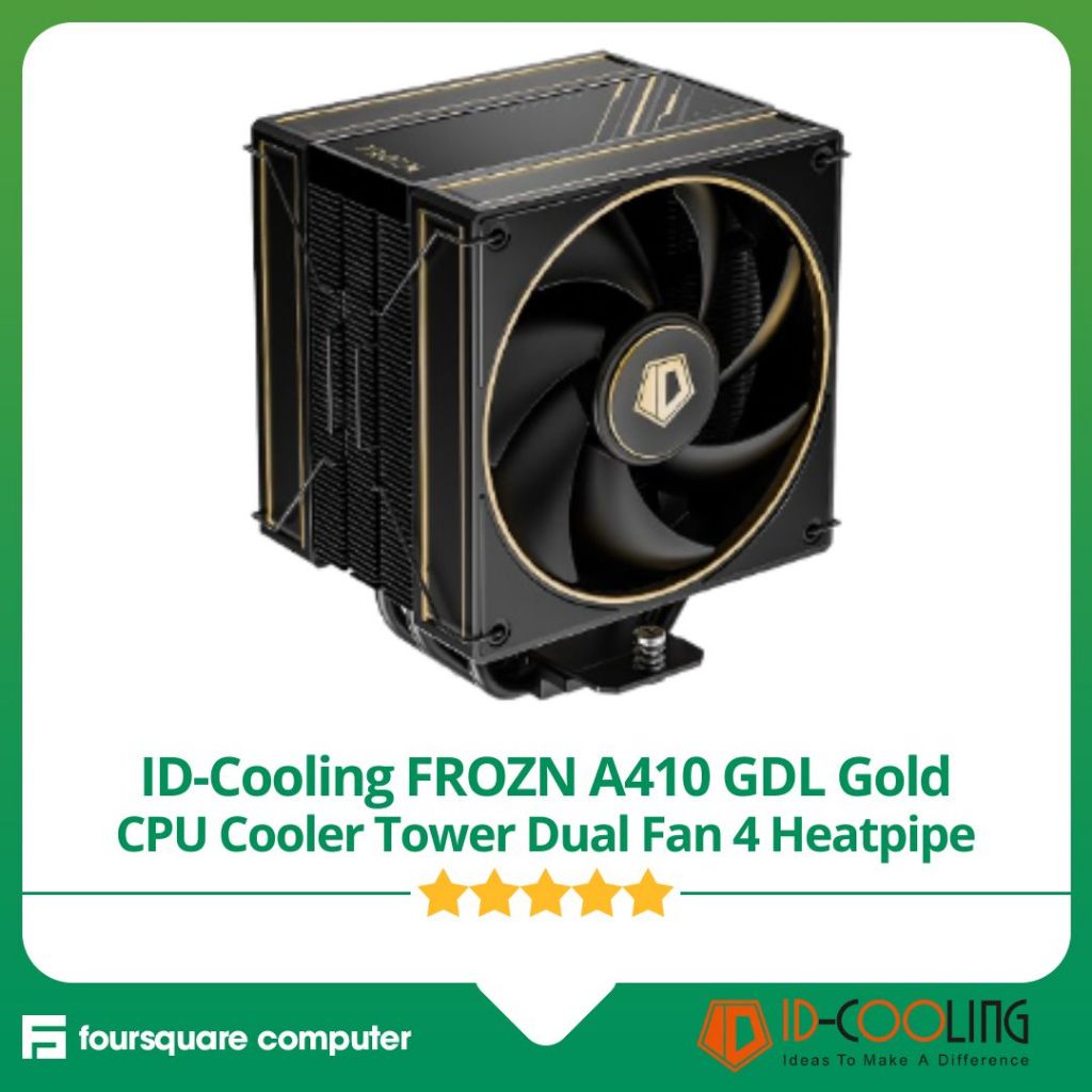 ID-Cooling FROZN A410 GDL Gold CPU Cooler Dual Fan 4 Heatpipe