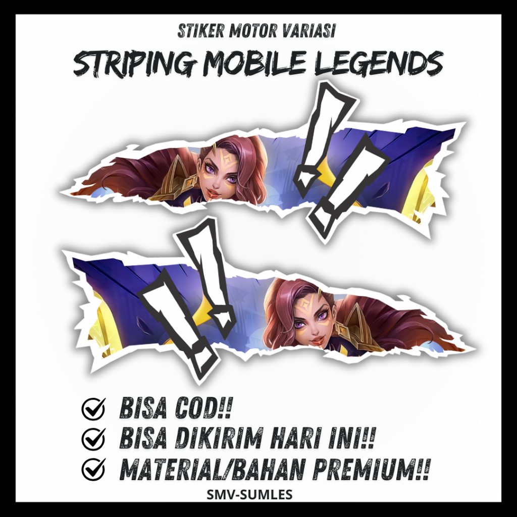 Stiker Striping Esmeralda Sticker Hero Esmeralda Mobile Legends Universal Kanan Kiri