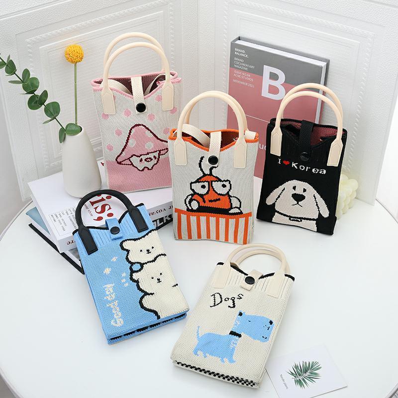 TAS HP WANITA RAJUT KNITTED POUCH PREMIUM TAS HP TALI SELEMPANG BANGKOK KOREA