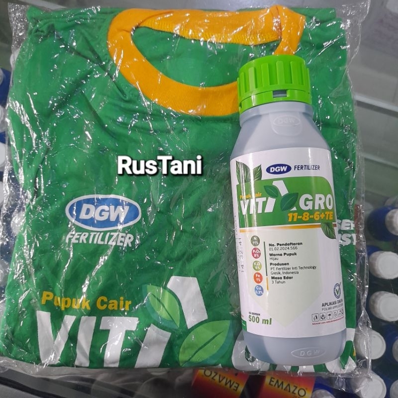 Pupuk NPK CAIR VITAGRO 11 8 6 +TE 500ML +KAOS