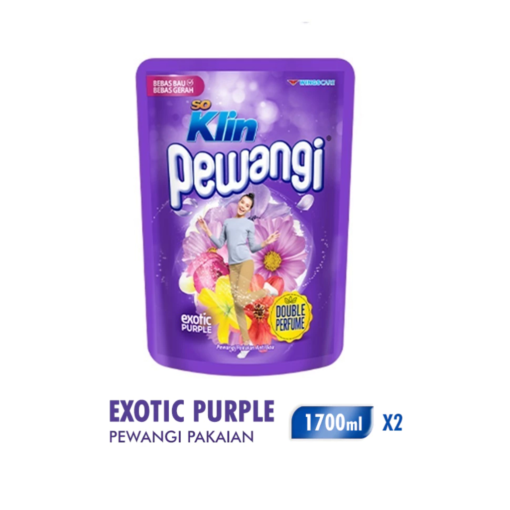 Soklin Pewangi Pakaian Exotic Purple Pouch 1700 ml x2