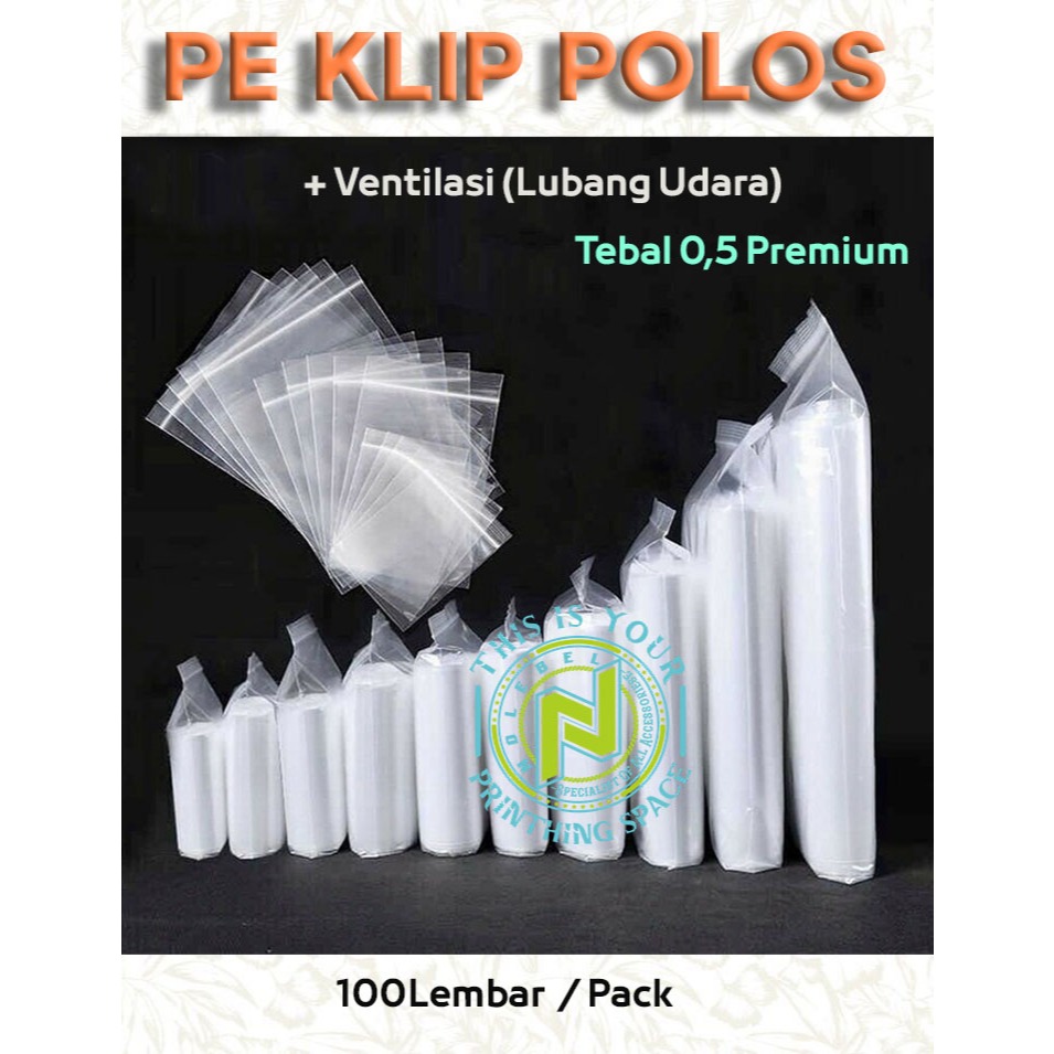 (isi100) Plastik Klip C-TIK POLOS 35x40 Ada Ventilasi