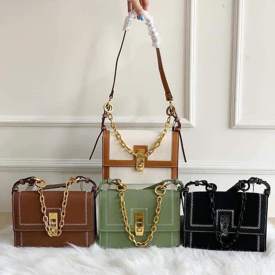 Tas Wanita CNK-CK 3000 Canvas Turn-Lock Chain Handle Bag