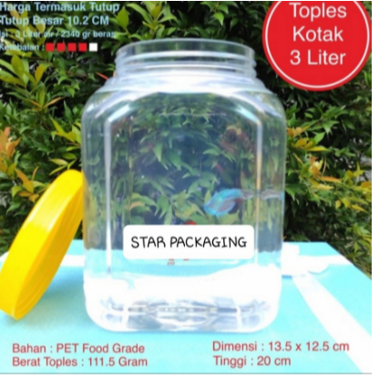 Toples 3 Liter Toples Cupang 3L Toples Plastik Ikan Cupang 3 Liter