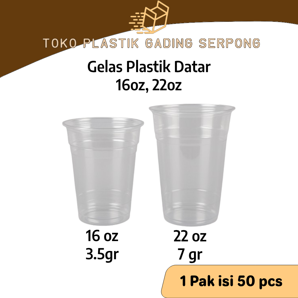Gelas Plastik Bening 16 oz 22 oz Tebal Premium Bahan PP