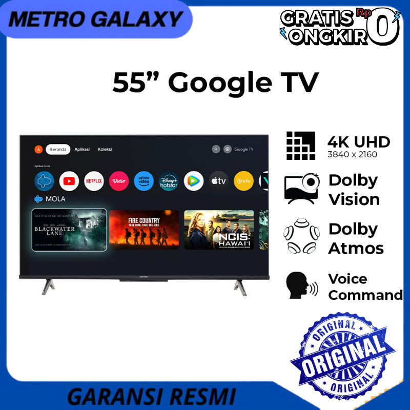 LED POLYTRON GOOGLE TV 55 INCH POLYTRON UHD PLD-55UG5959