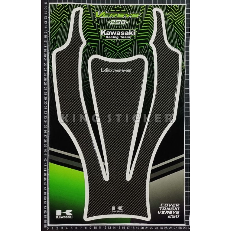Sticker timbul cover tangki atas versys 250