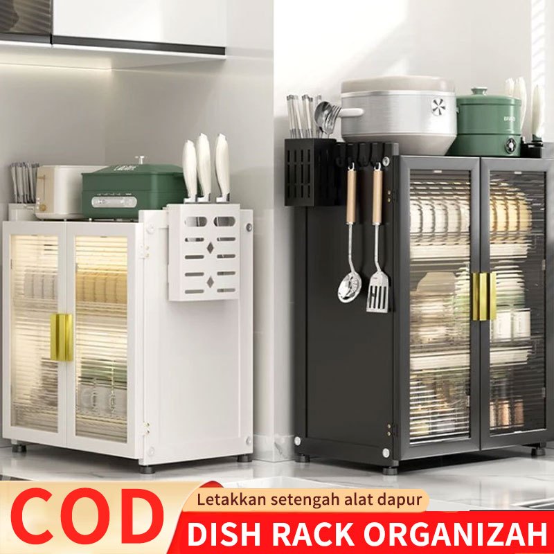 Rak Piring Tertutup/Lemari Piring Minimalis Rak Kabinet Rak Dapur Serbaguna